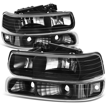 FAROS 99-02 CHEVY SILVERADO/AVALANCHE//WHITE HOOD, WHITE REVERSE, BLACK BACKGROUND 4P LIGHT WITH BLUE LIGHT BULB