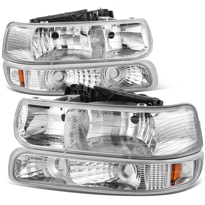 FAROS 99-02 CHEVY SILVERADO/AVALANCHE//WHITE COVER, YELLOW REVERSE, BRIGHT BASE 4P NEAR AND FAR LIGHT WITH BLUE LIGHT BULB