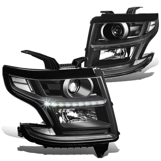 FAROS 15-17 CHEVY SUBURBAN , TAHOE 4-DOOR - PROJECTOR - LED DRL - BLACK HOUSING / CLEAR CORNER - H11 LOW BEAM / 9005 HIGH BEAM