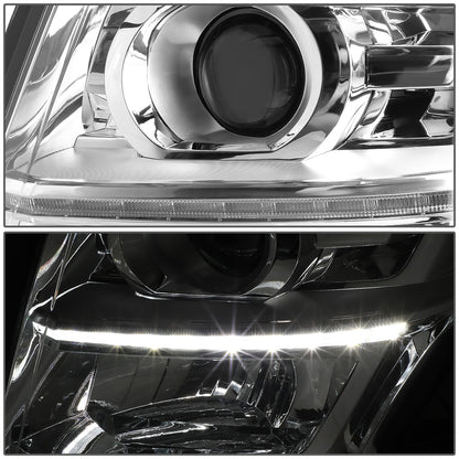 FAROS 15-17 CHEVY SUBURBAN , TAHOE 4-DOOR - PROJECTOR - LED DRL - CHROME HOUSING / CLEAR CORNER - H11 LOW BEAM / 9005 HIGH BEAM