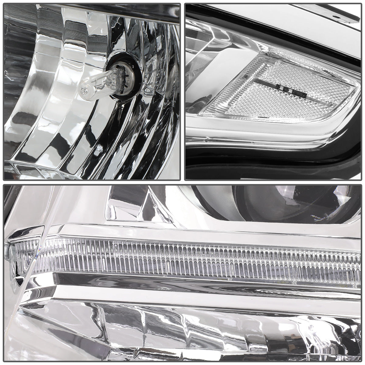 FAROS 15-17 CHEVY SUBURBAN , TAHOE 4-DOOR - PROJECTOR - LED DRL - CHROME HOUSING / CLEAR CORNER - H11 LOW BEAM / 9005 HIGH BEAM