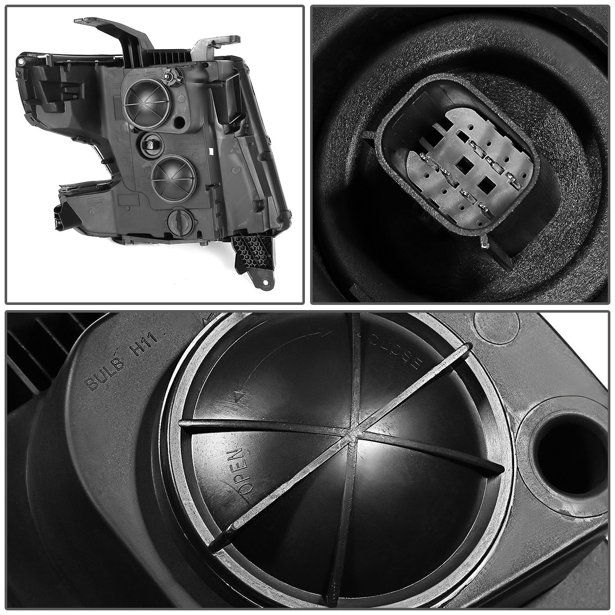 FAROS 15-17 CHEVY SUBURBAN , TAHOE 4-DOOR - PROJECTOR - LED DRL - CHROME HOUSING / CLEAR CORNER - H11 LOW BEAM / 9005 HIGH BEAM