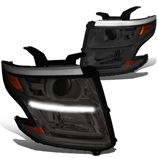 FAROS 15-17 CHEVY SUBURBAN , TAHOE 4-DOOR - PROJECTOR - LED DRL - SMOKE HOUSING / AMBER CORNER - H11 LOW BEAM / 9005 HIGH BEAM