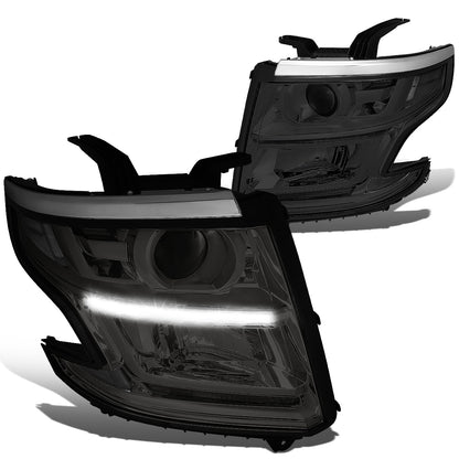 FAROS 15-17 CHEVY SUBURBAN , TAHOE 4-DOOR - PROJECTOR - LED DRL - SMOKE HOUSING / CLEAR CORNER - H11 LOW BEAM / 9005 HIGH BEAM