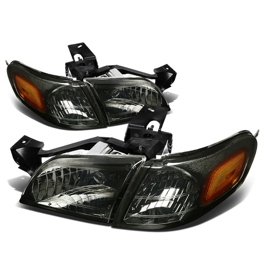 FAROS 97-05 CHEVY VENTURE / 97-04 OLDSMOBILE SILHOUETTE / 99-05 PONTIAC MONTANA / 97-99 PONTIAC TRANS SPORT 3/4-DOOR - 4PC - SMOKE HOUSING / AMBER CORNER - 9004 LOW BEAM / HIGH BEAM