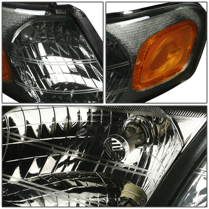 FAROS 97-05 CHEVY VENTURE / 97-04 OLDSMOBILE SILHOUETTE / 99-05 PONTIAC MONTANA / 97-99 PONTIAC TRANS SPORT 3/4-DOOR - 4PC - SMOKE HOUSING / AMBER CORNER - 9004 LOW BEAM / HIGH BEAM