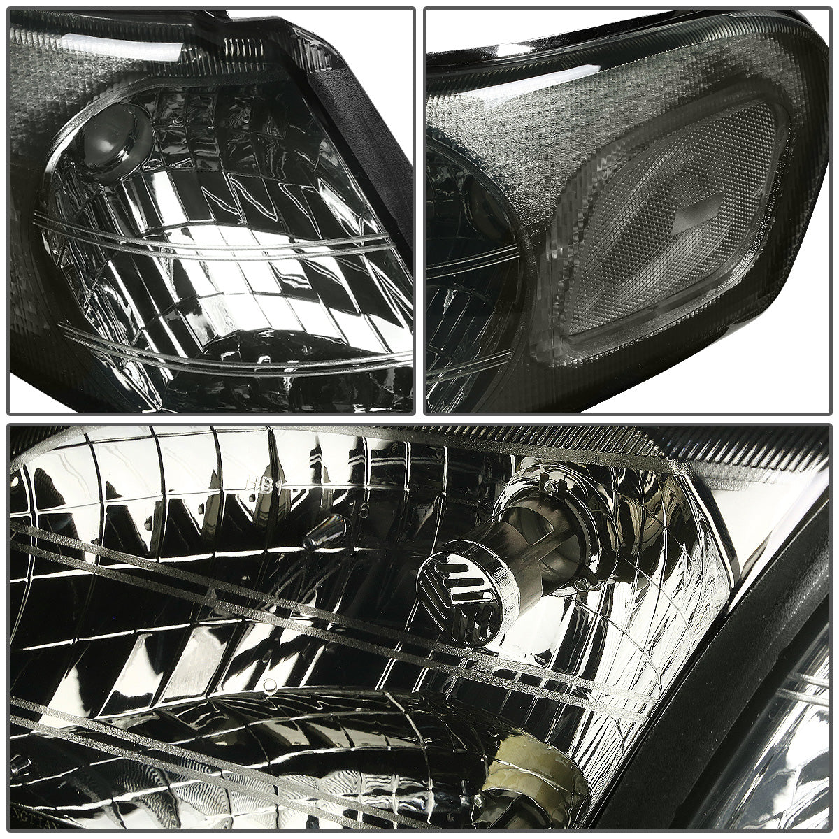 FAROS 97-05 CHEVY VENTURE / 97-04 OLDSMOBILE SILHOUETTE / 99-05 PONTIAC MONTANA / 97-99 PONTIAC TRANS SPORT 3/4-DOOR - 4PC - SMOKE HOUSING / CLEAR CORNER - 9004 LOW BEAM / HIGH BEAM