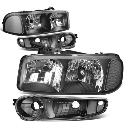 FAROS 2001 GMC SIERRA C3 / 02-06 GMC SIERRA 1500 DENALI / 07 GMC SIERRA 1500 DENALI CLASSIC / 01-06 GMC YUKON DENALI, YUKON XL 1500 DENALI - BLACK HOUSING / CLEAR CORNER - 9006 LOW BEAM / 9005 HIGH BEAM