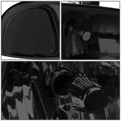 FAROS 2001 GMC SIERRA C3 / 02-06 GMC SIERRA 1500 DENALI / 07 GMC SIERRA 1500 DENALI CLASSIC / 01-06 GMC YUKON DENALI, YUKON XL 1500 DENALI - BLACK HOUSING / SMOKE LENS / CLEAR CORNER - 9006 LOW BEAM / 9005 HIGH BEAM