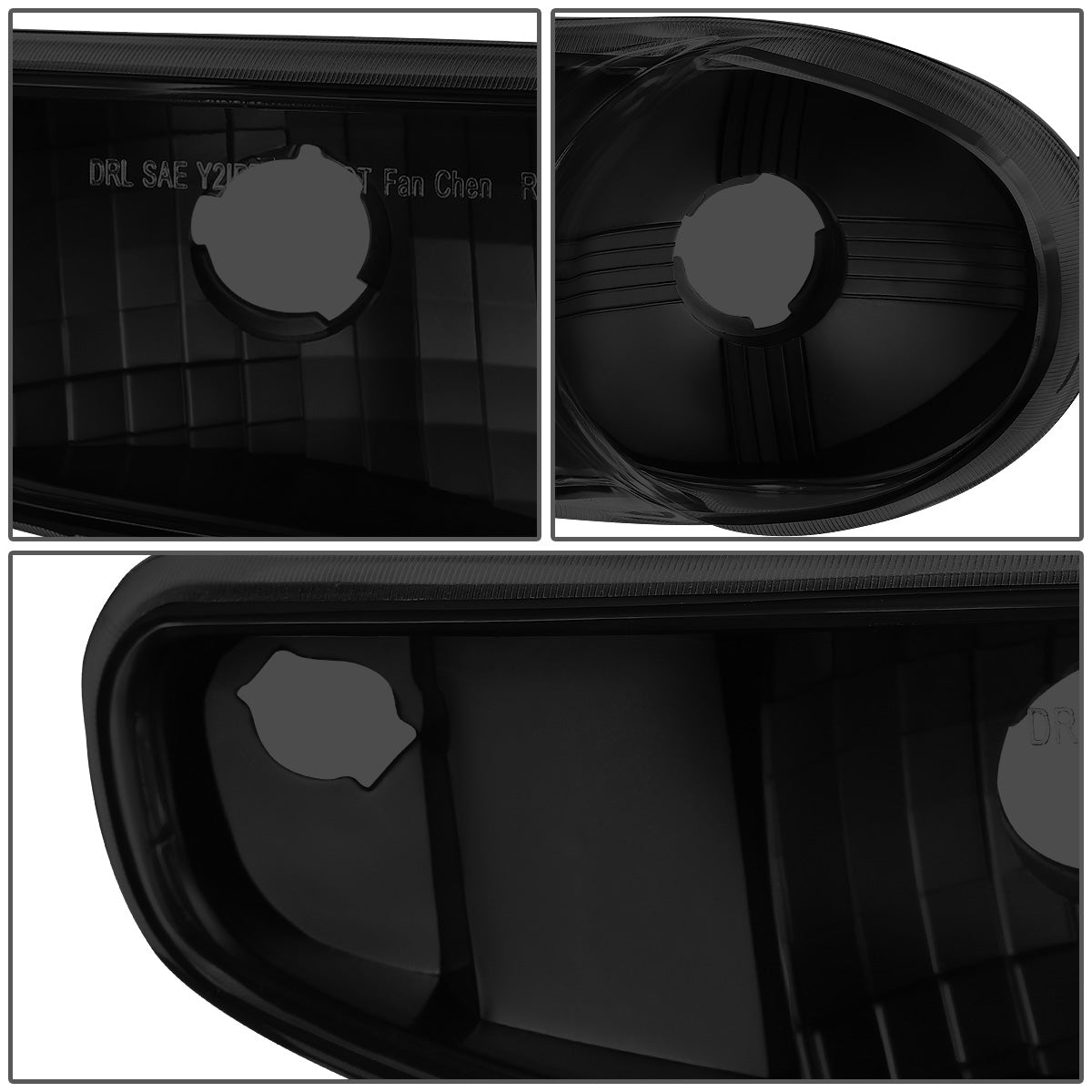 FAROS 2001 GMC SIERRA C3 / 02-06 GMC SIERRA 1500 DENALI / 07 GMC SIERRA 1500 DENALI CLASSIC / 01-06 GMC YUKON DENALI, YUKON XL 1500 DENALI - BLACK HOUSING / SMOKE LENS / CLEAR CORNER - 9006 LOW BEAM / 9005 HIGH BEAM