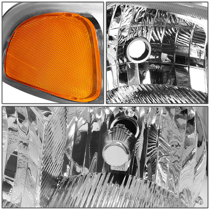 FAROS 2001 GMC SIERRA C3 / 02-06 GMC SIERRA 1500 DENALI / 07 GMC SIERRA 1500 DENALI CLASSIC / 01-06 GMC YUKON DENALI, YUKON XL 1500 DENALI - CHROME HOUSING / AMBER CORNER - 9006 LOW BEAM / 9005 HIGH BEAM