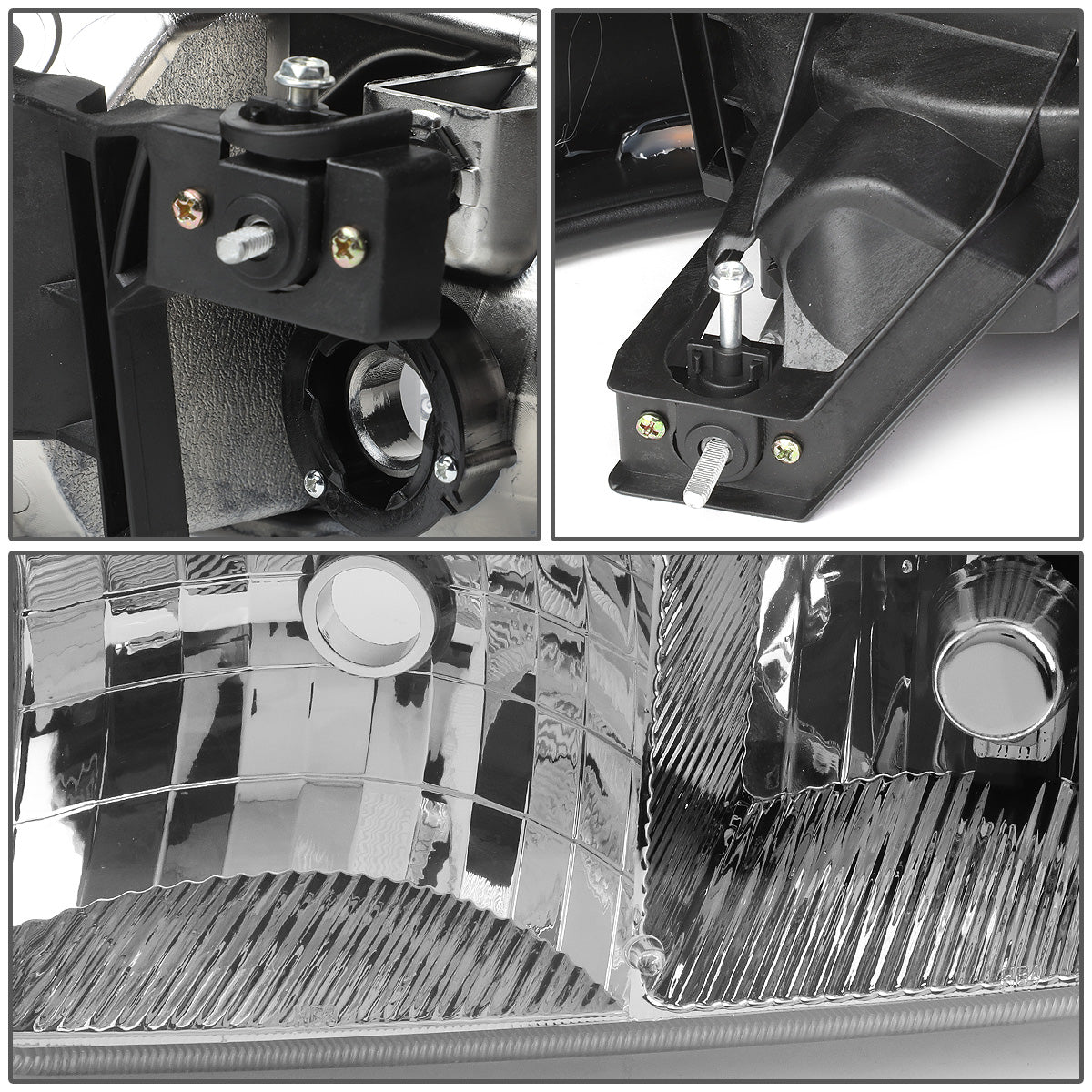 FAROS 2001 GMC SIERRA C3 / 02-06 GMC SIERRA 1500 DENALI / 07 GMC SIERRA 1500 DENALI CLASSIC / 01-06 GMC YUKON DENALI, YUKON XL 1500 DENALI - CHROME HOUSING / AMBER CORNER - 9006 LOW BEAM / 9005 HIGH BEAM