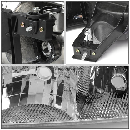 FAROS 2001 GMC SIERRA C3 / 02-06 GMC SIERRA 1500 DENALI / 07 GMC SIERRA 1500 DENALI CLASSIC / 01-06 GMC YUKON DENALI, YUKON XL 1500 DENALI - CHROME HOUSING / AMBER CORNER - 9006 LOW BEAM / 9005 HIGH BEAM