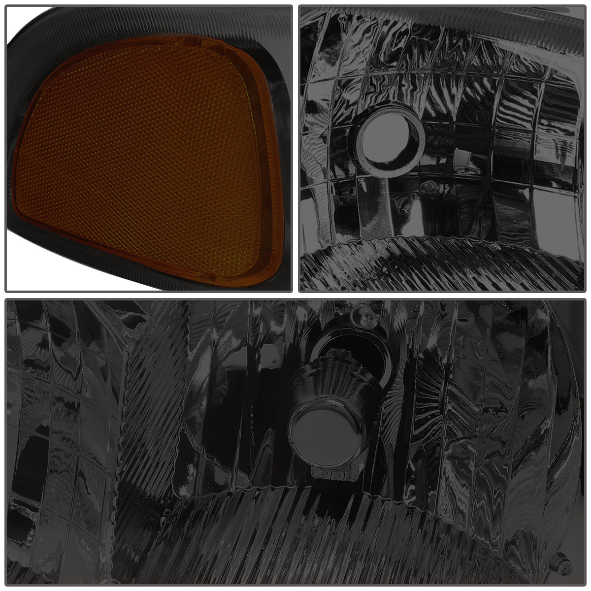 FAROS 2001 GMC SIERRA C3 / 02-06 GMC SIERRA 1500 DENALI / 07 GMC SIERRA 1500 DENALI CLASSIC / 01-06 GMC YUKON DENALI, YUKON XL 1500 DENALI - SMOKE HOUSING / AMBER CORNER - 9006 LOW BEAM / 9005 HIGH BEAM