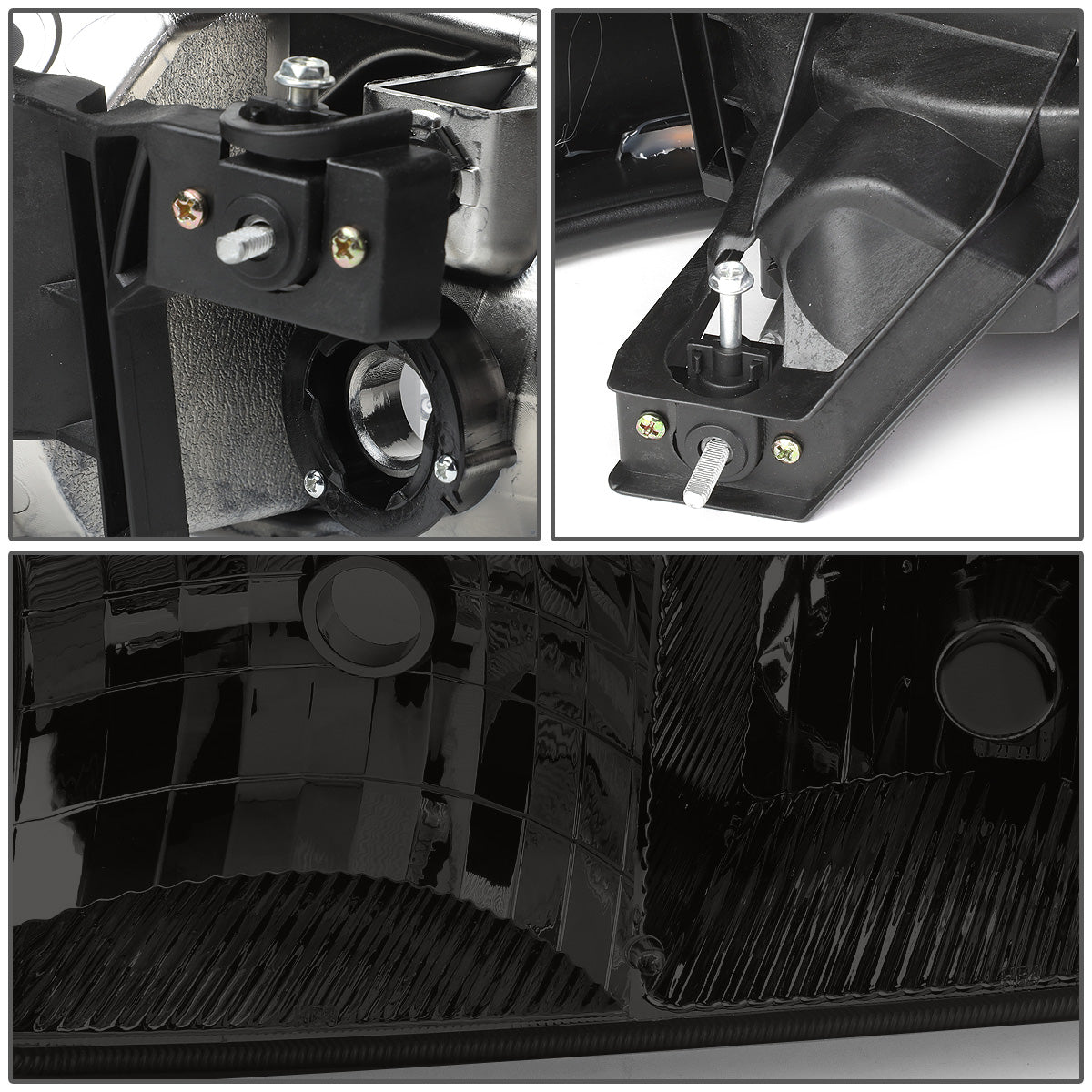 FAROS 2001 GMC SIERRA C3 / 02-06 GMC SIERRA 1500 DENALI / 07 GMC SIERRA 1500 DENALI CLASSIC / 01-06 GMC YUKON DENALI, YUKON XL 1500 DENALI - SMOKE HOUSING / CLEAR CORNER - 9006 LOW BEAM / 9005 HIGH BEAM