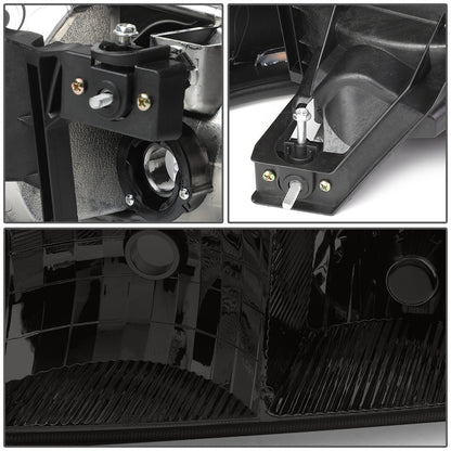 FAROS 2001 GMC SIERRA C3 / 02-06 GMC SIERRA 1500 DENALI / 07 GMC SIERRA 1500 DENALI CLASSIC / 01-06 GMC YUKON DENALI, YUKON XL 1500 DENALI - SMOKE HOUSING / CLEAR CORNER - 9006 LOW BEAM / 9005 HIGH BEAM