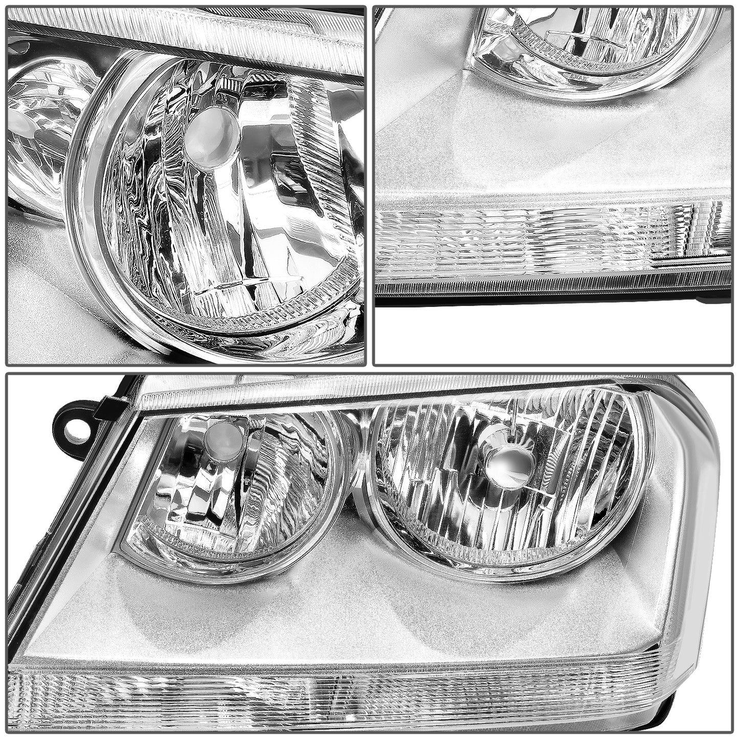 FAROS 08-14 DODGE AVENGER - 9005 HIGH / 9006 LOW / 3457A SIGNAL / 194 SIDE MARKER - CHROME HOUSING / CLEAR CORNER