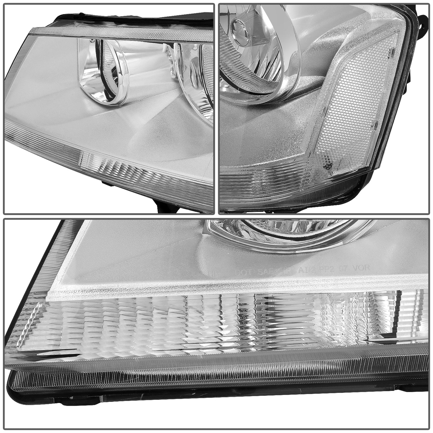 FAROS 08-14 DODGE AVENGER - 9005 HIGH / 9006 LOW / 3457A SIGNAL / 194 SIDE MARKER - CHROME HOUSING / CLEAR CORNER