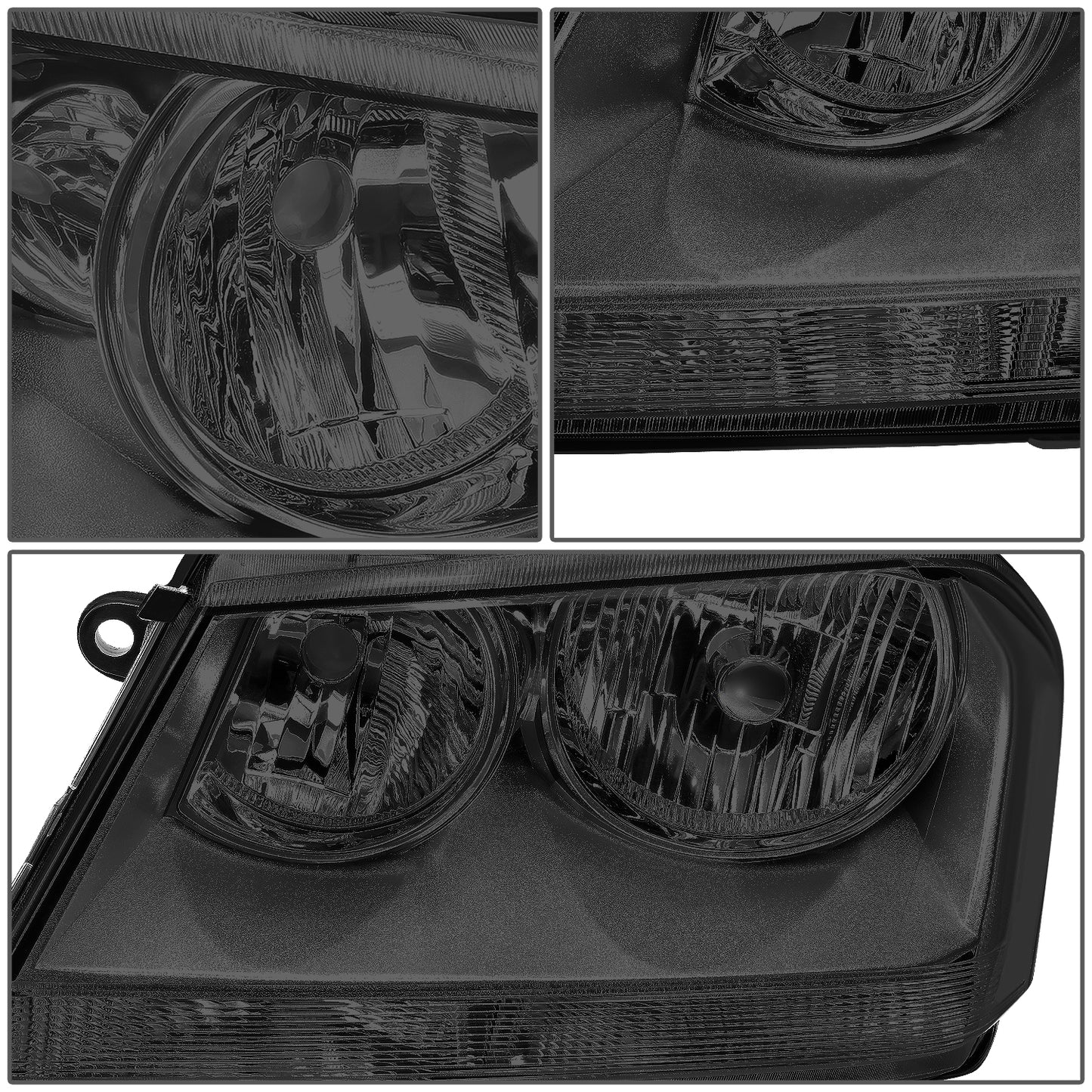 FAROS 08-14 DODGE AVENGER - 9005 HIGH / 9006 LOW / 3457A SIGNAL / 194 SIDE MARKER - CHROME HOUSING / SMOKED LENS /  CLEAR CORNER