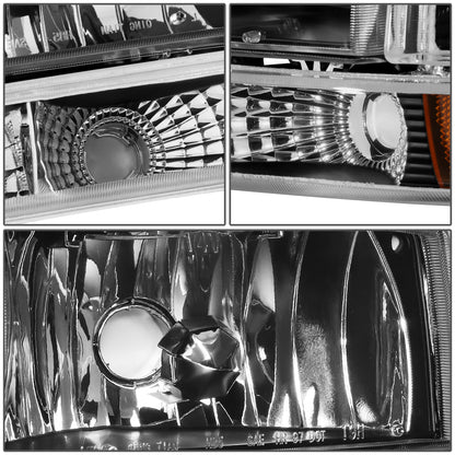 FAROS 97-04 DODGE DAKOTA / 98-04 DURANGO 2/4-DOOR - 4PC - BLACK HOUSING / AMBER CORNER - 9007 LOW BEAM / HIGH BEAM