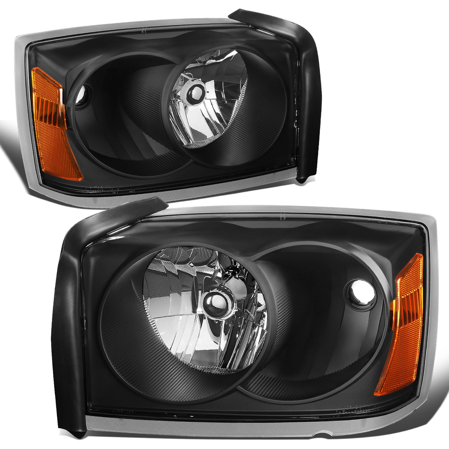 FAROS 05-07 DODGE DAKOTA - OE STYLE - BLACK HOUSING / AMBER CORNER - H13 LOW BEAM / HIGH BEAM