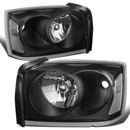 FAROS 05-07 DODGE DAKOTA - OE STYLE - BLACK HOUSING / CLEAR CORNER - H13 LOW BEAM / HIGH BEAM