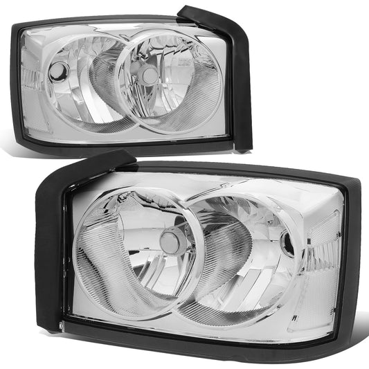 FAROS 05-07 DODGE DAKOTA - OE STYLE - CHROME HOUSING / CLEAR CORNER - H13 LOW BEAM / HIGH BEAM