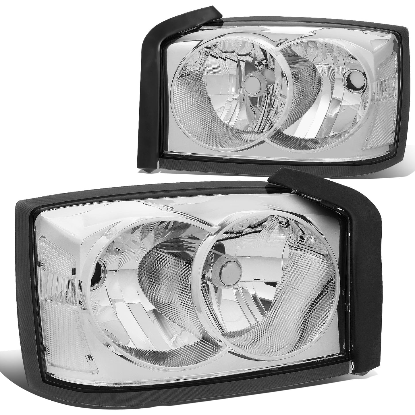 FAROS 05-07 DODGE DAKOTA - OE STYLE - CHROME HOUSING / CLEAR CORNER - H13 LOW BEAM / HIGH BEAM