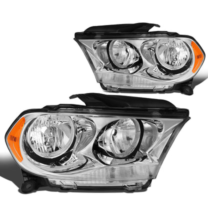 FAROS 11-13 DODGE DURANGO - CHROME HOUSING / AMBER CORNER - H11 LOW BEAM / 9005 HIGH BEAM