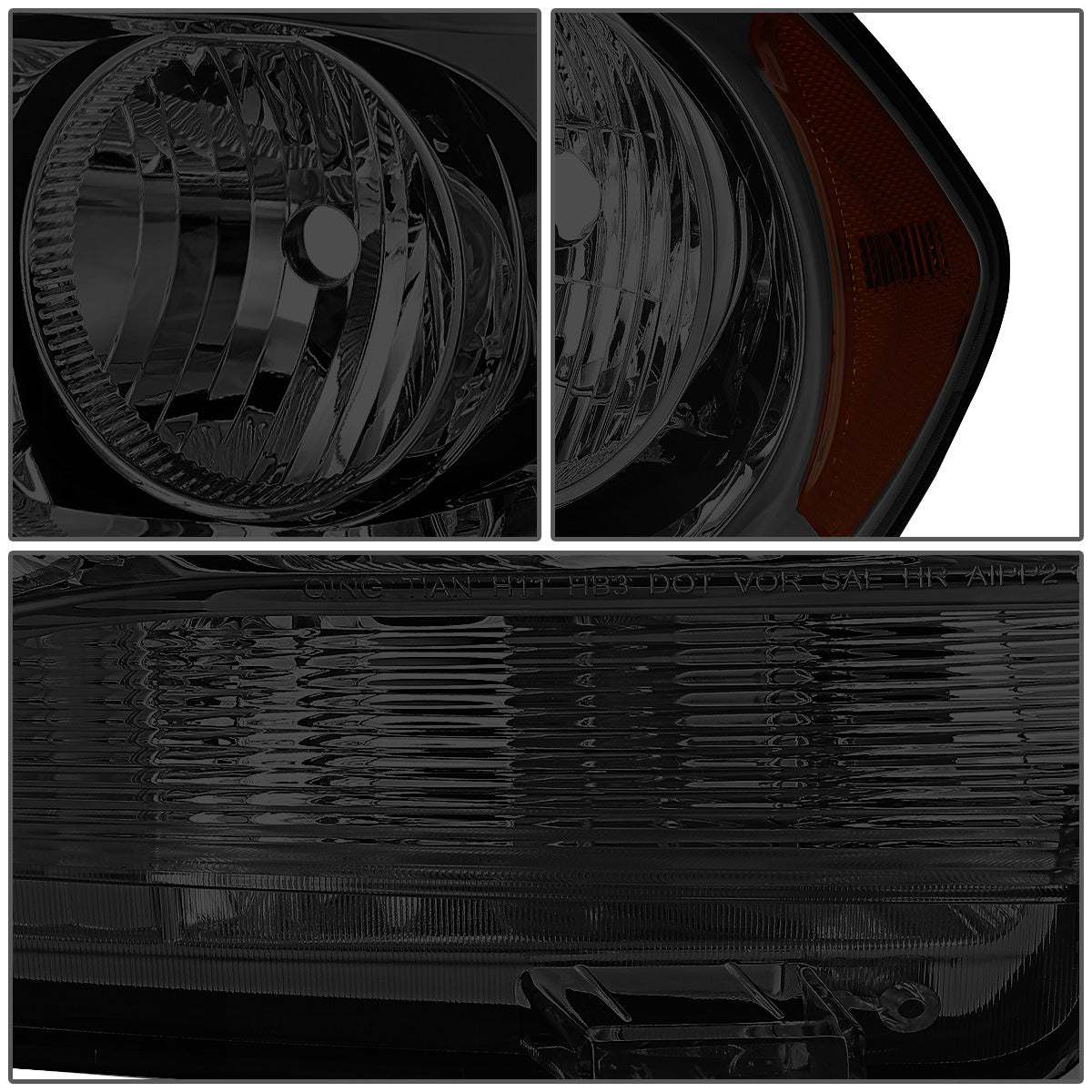 FAROS 11-13 DODGE DURANGO - SMOKE HOUSING / AMBER CORNER - H11 LOW BEAM / 9005 HIGH BEAM