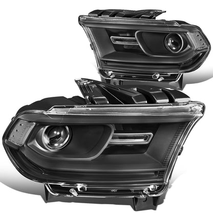 FAROS 14-20 DODGE DURANGO - FITS MODELS WITH HALOGEN HEADLIGHTS WITHOUT LED DRL ONLY - PROJECTOR LOW BEAM - BLACK HOUSING / CLEAR CORNER - 9005 HIGH / LOW BEAM