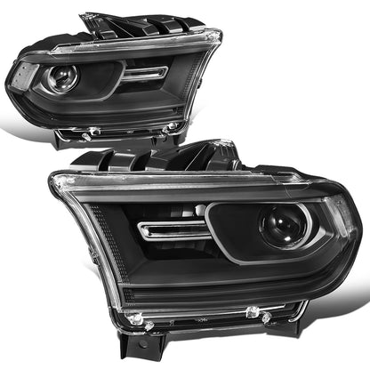 FAROS 14-20 DODGE DURANGO - FITS MODELS WITH HALOGEN HEADLIGHTS WITHOUT LED DRL ONLY - PROJECTOR LOW BEAM - BLACK HOUSING / CLEAR CORNER - 9005 HIGH / LOW BEAM