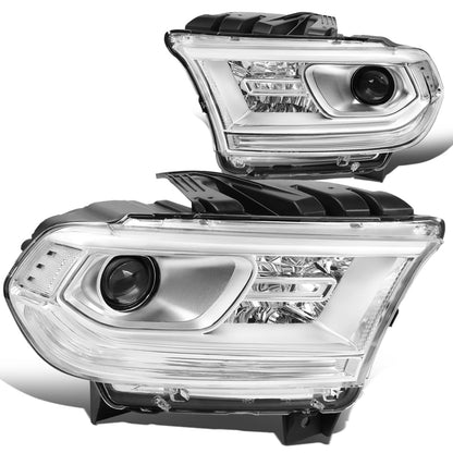 FAROS 14-20 DODGE DURANGO - FITS MODELS WITH HALOGEN HEADLIGHTS WITHOUT LED DRL ONLY - PROJECTOR LOW BEAM - CHROME HOUSING / CLEAR CORNER - 9005 HIGH / LOW BEAM