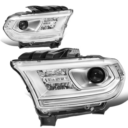 FAROS 14-20 DODGE DURANGO - FITS MODELS WITH HALOGEN HEADLIGHTS WITHOUT LED DRL ONLY - PROJECTOR LOW BEAM - CHROME HOUSING / CLEAR CORNER - 9005 HIGH / LOW BEAM