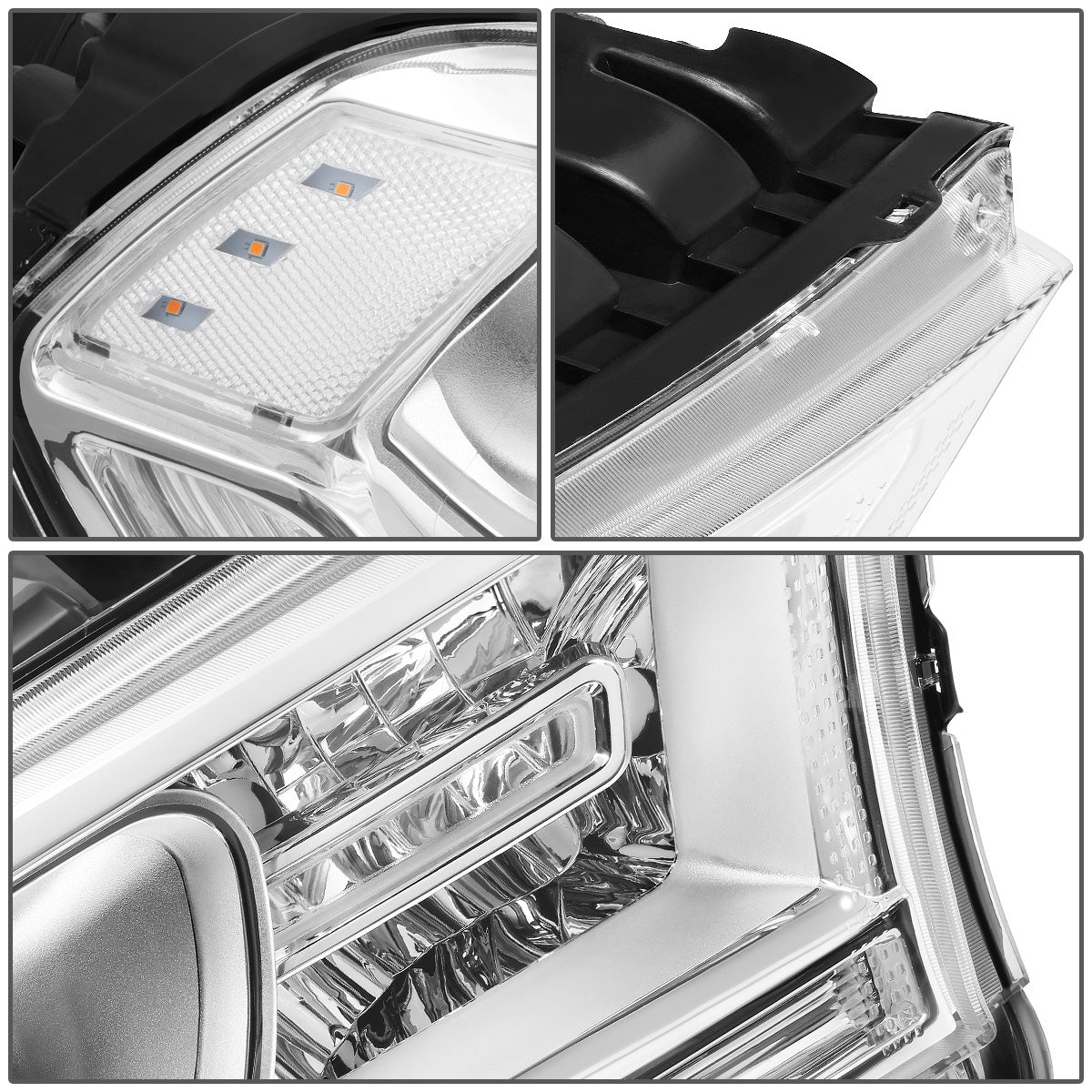 FAROS 14-20 DODGE DURANGO - FITS MODELS WITH HALOGEN HEADLIGHTS WITHOUT LED DRL ONLY - PROJECTOR LOW BEAM - CHROME HOUSING / CLEAR CORNER - 9005 HIGH / LOW BEAM