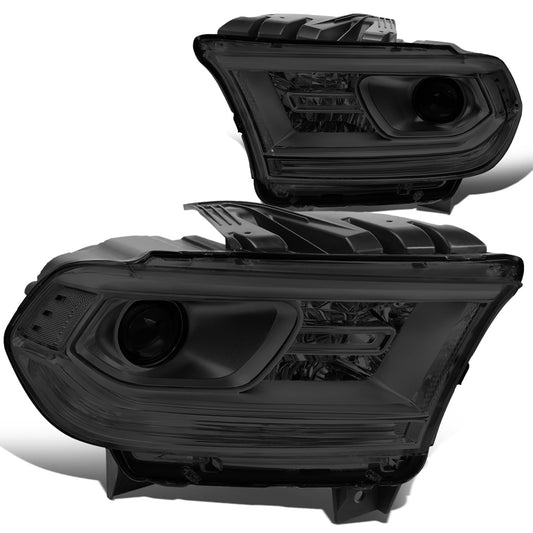 FAROS 14-20 DODGE DURANGO - FITS MODELS WITH HALOGEN HEADLIGHTS WITHOUT LED DRL ONLY - PROJECTOR LOW BEAM - SMOKE HOUSING / CLEAR CORNER - 9005 HIGH / LOW BEAM
