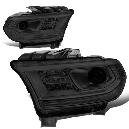 FAROS 14-20 DODGE DURANGO - FITS MODELS WITH HALOGEN HEADLIGHTS WITHOUT LED DRL ONLY - PROJECTOR LOW BEAM - SMOKE HOUSING / CLEAR CORNER - 9005 HIGH / LOW BEAM