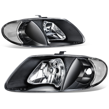 FAROS 01-07 CHRYSLER TOWN & COUNTRY / 01-07 DODGE CARAVAN / 01-07 DODGE GRAND CARAVAN / 01-03 CHRYSLER VOYAGER - FIT MODELS WITH 113 WHEEL BASE ONLY - OE STYLE - BLACK HOUSING / CLEAR CORNER - 9007 LOW BEAM / HIGH BEAM