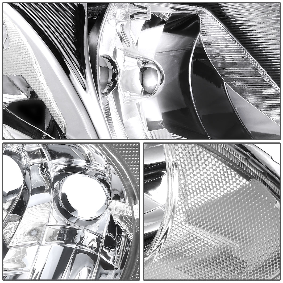 FAROS 01-07 CHRYSLER TOWN & COUNTRY / 01-07 DODGE CARAVAN / 01-07 DODGE GRAND CARAVAN / 01-03 CHRYSLER VOYAGER - FIT MODELS WITH 113 WHEEL BASE ONLY - OE STYLE - CHROME HOUSING / CLEAR CORNER - 9007 LOW BEAM / HIGH BEAM