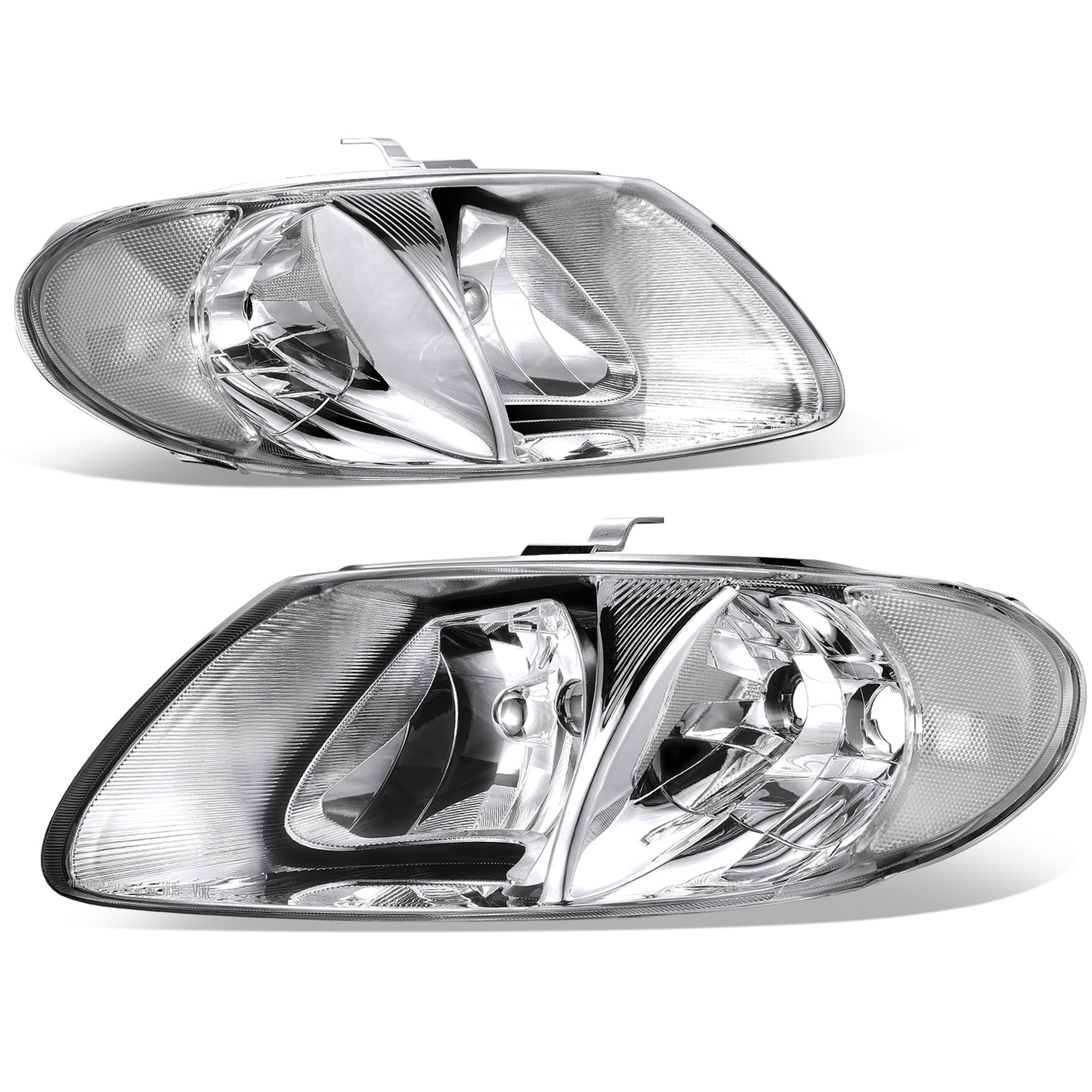 FAROS 01-07 CHRYSLER TOWN & COUNTRY / 01-07 DODGE CARAVAN / 01-07 DODGE GRAND CARAVAN / 01-03 CHRYSLER VOYAGER - FIT MODELS WITH 113 WHEEL BASE ONLY - OE STYLE - CHROME HOUSING / CLEAR CORNER - 9007 LOW BEAM / HIGH BEAM