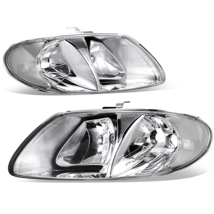 FAROS 01-07 CHRYSLER TOWN & COUNTRY / 01-07 DODGE CARAVAN / 01-07 DODGE GRAND CARAVAN / 01-03 CHRYSLER VOYAGER - FIT MODELS WITH 113 WHEEL BASE ONLY - OE STYLE - CHROME HOUSING / CLEAR CORNER - 9007 LOW BEAM / HIGH BEAM