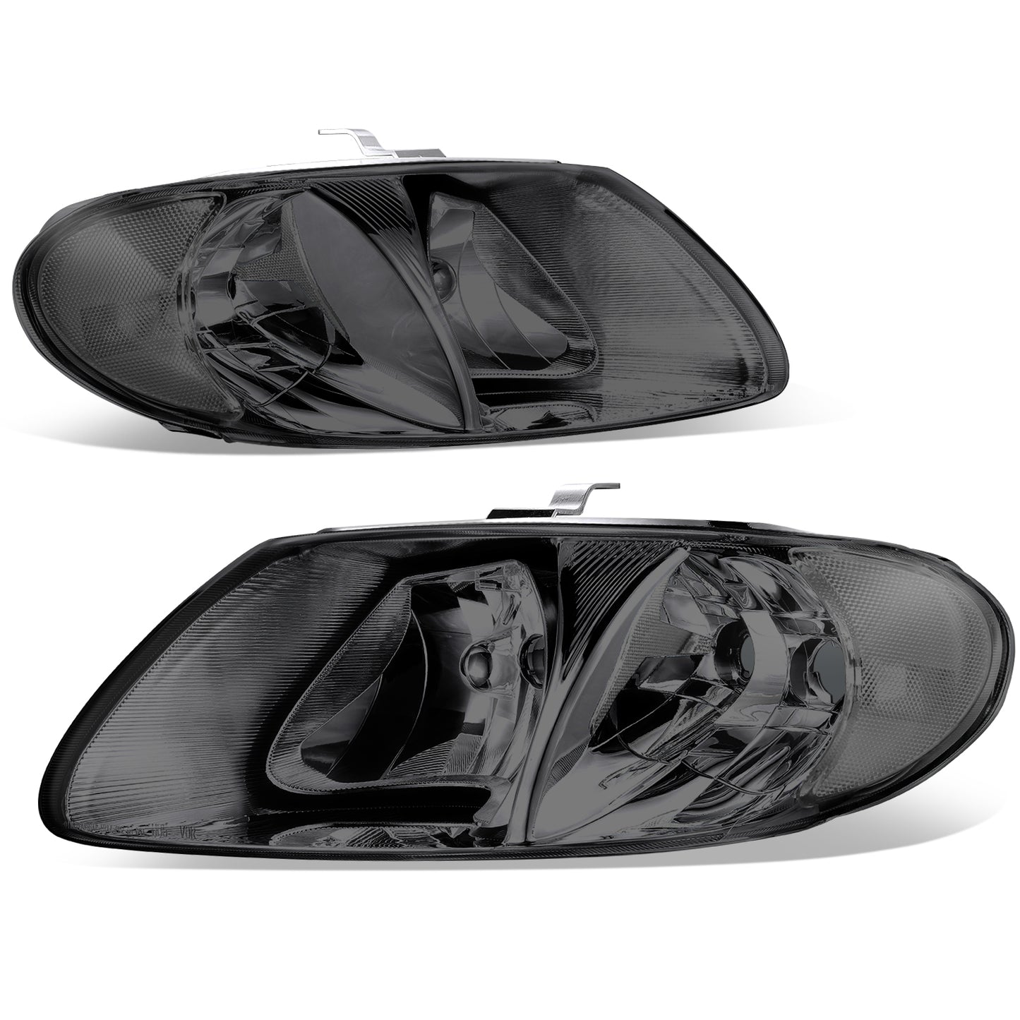 FAROS 01-07 CHRYSLER TOWN & COUNTRY / 01-07 DODGE CARAVAN / 01-07 DODGE GRAND CARAVAN / 01-03 CHRYSLER VOYAGER - FIT MODELS WITH 113 WHEEL BASE ONLY - OE STYLE - CHROME HOUSING / SMOKED LENS / CLEAR CORNER - 9007 LOW BEAM / HIGH BEAM