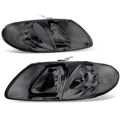 FAROS 01-07 CHRYSLER TOWN & COUNTRY / 01-07 DODGE CARAVAN / 01-07 DODGE GRAND CARAVAN / 01-03 CHRYSLER VOYAGER - FIT MODELS WITH 113 WHEEL BASE ONLY - OE STYLE - CHROME HOUSING / SMOKED LENS / CLEAR CORNER - 9007 LOW BEAM / HIGH BEAM