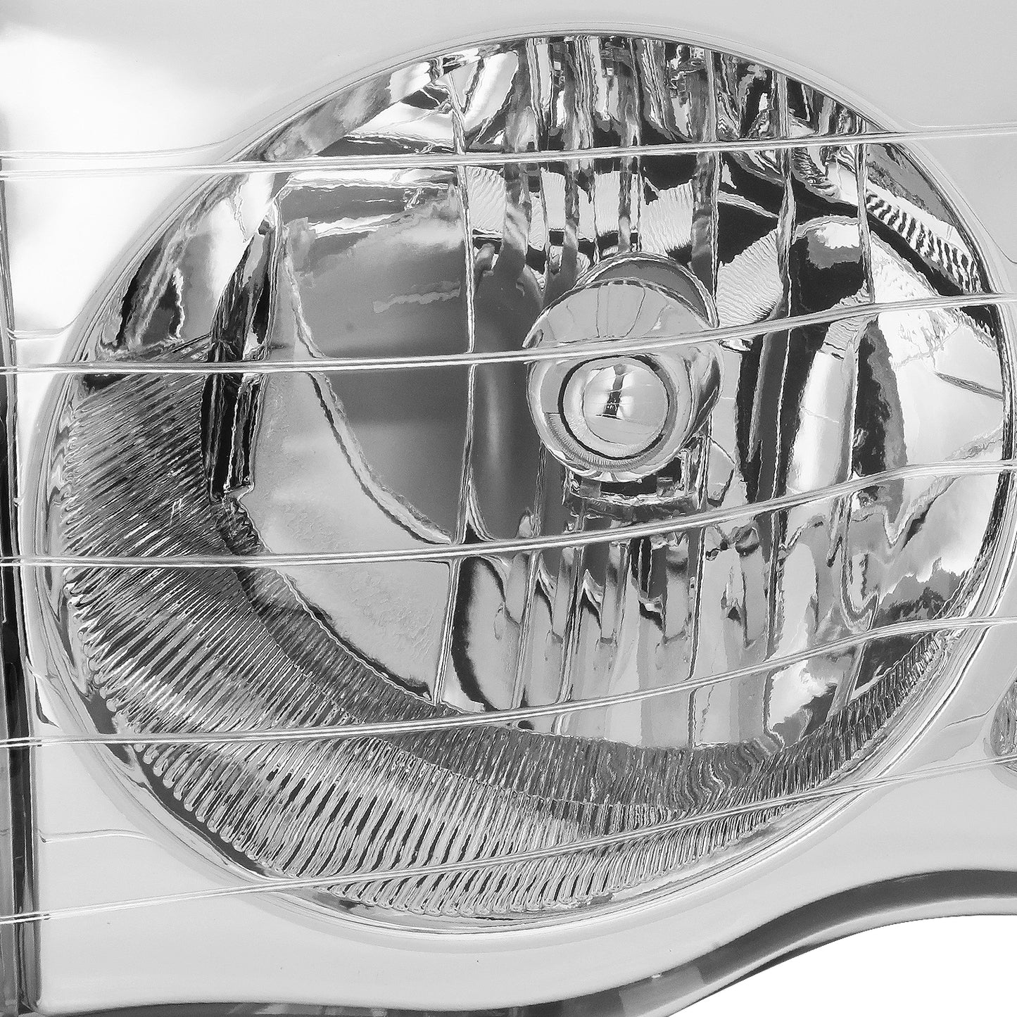 FAROS 02-05 DODGE RAM 1500 / 03-05 RAM 2500 , 3500 2/4-DOOR - CHROME HOUSING / CLEAR CORNER - 9007 LOW BEAM / HIGH BEAM