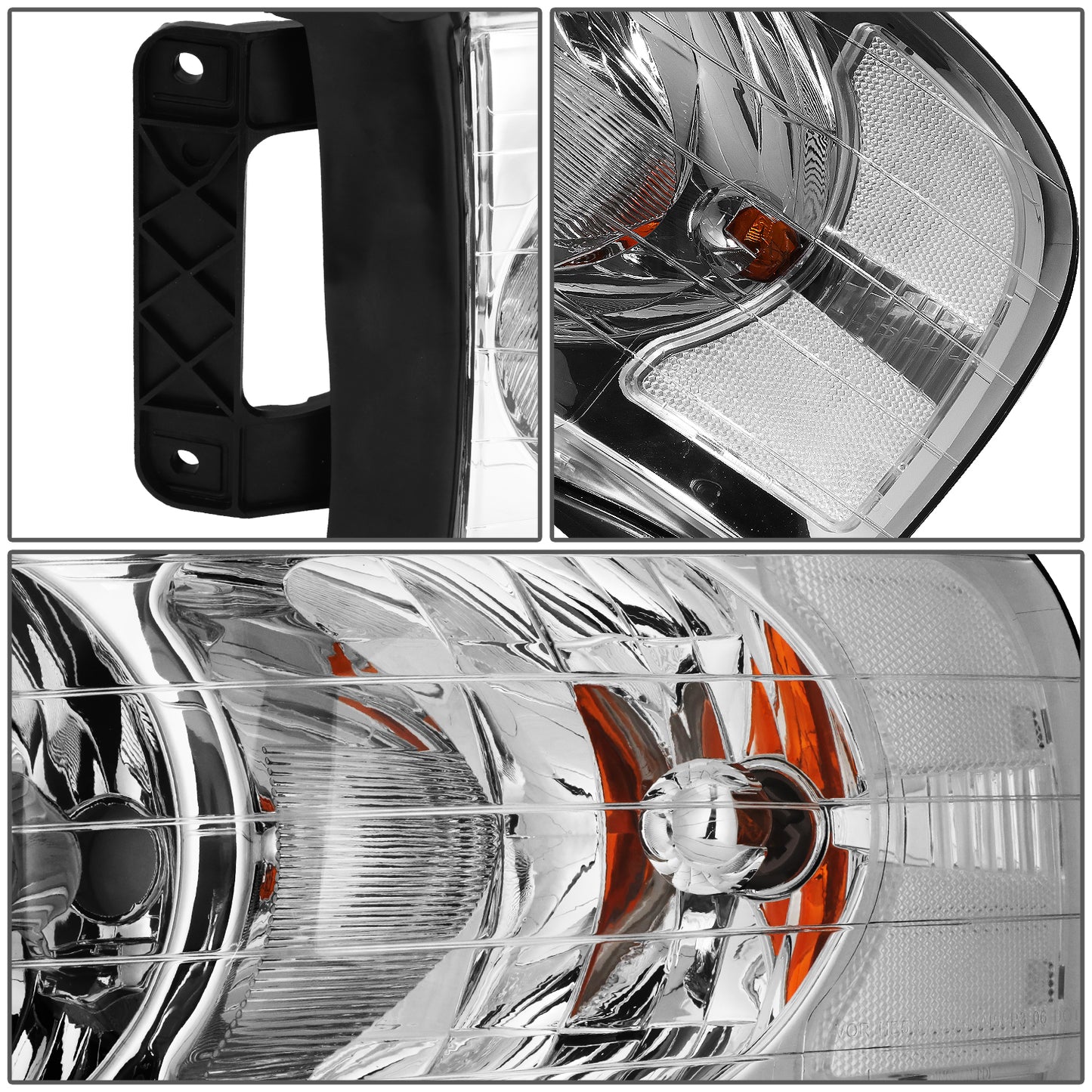 FAROS 02-05 DODGE RAM 1500 / 03-05 RAM 2500 , 3500 2/4-DOOR - CHROME HOUSING / CLEAR CORNER - 9007 LOW BEAM / HIGH BEAM