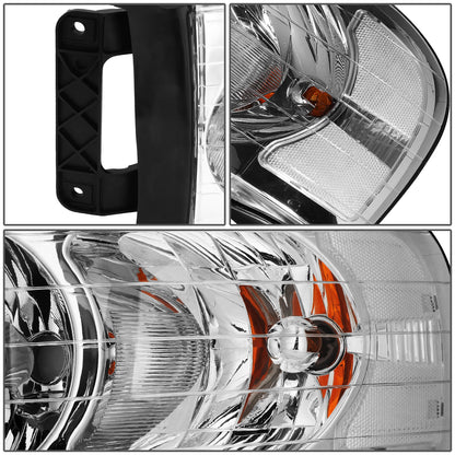 FAROS 02-05 DODGE RAM 1500 / 03-05 RAM 2500 , 3500 2/4-DOOR - CHROME HOUSING / CLEAR CORNER - 9007 LOW BEAM / HIGH BEAM
