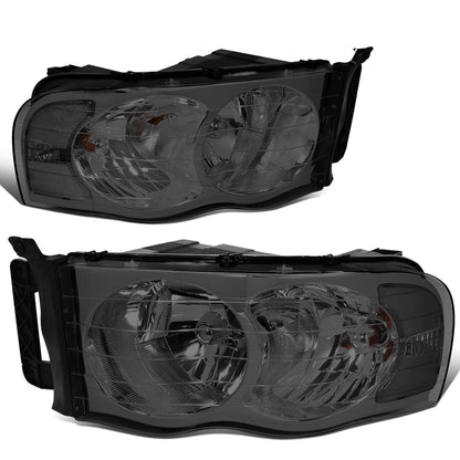 FAROS 02-05 DODGE RAM 1500 / 03-05 RAM 2500 , 3500 2/4-DOOR - SMOKE HOUSING / CLEAR CORNER - 9007 LOW BEAM / HIGH BEAM