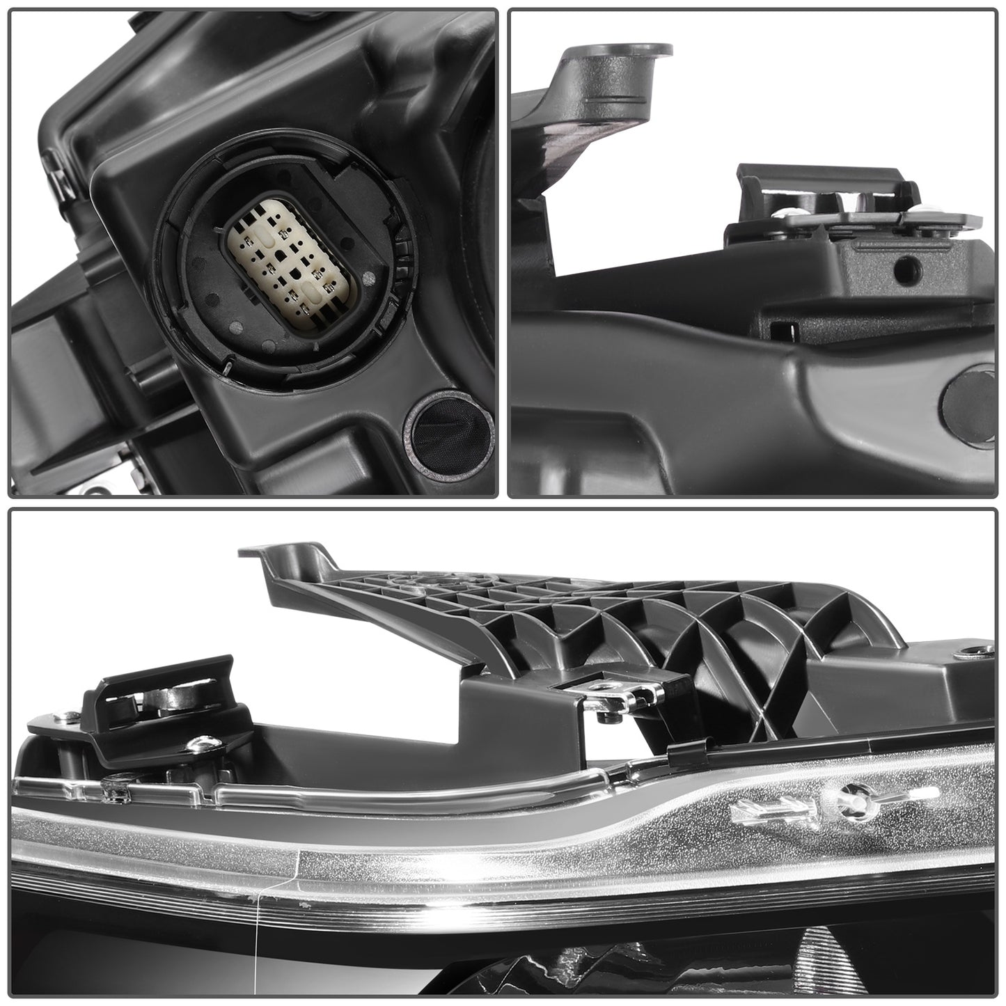 FAROS 19-24 RAM 1500 - WITH FACTORY HALOGEN HEADLIGHTS - 9005 HIGH / H11 LOW / 12961 MARKER - BLACK / CLEAR