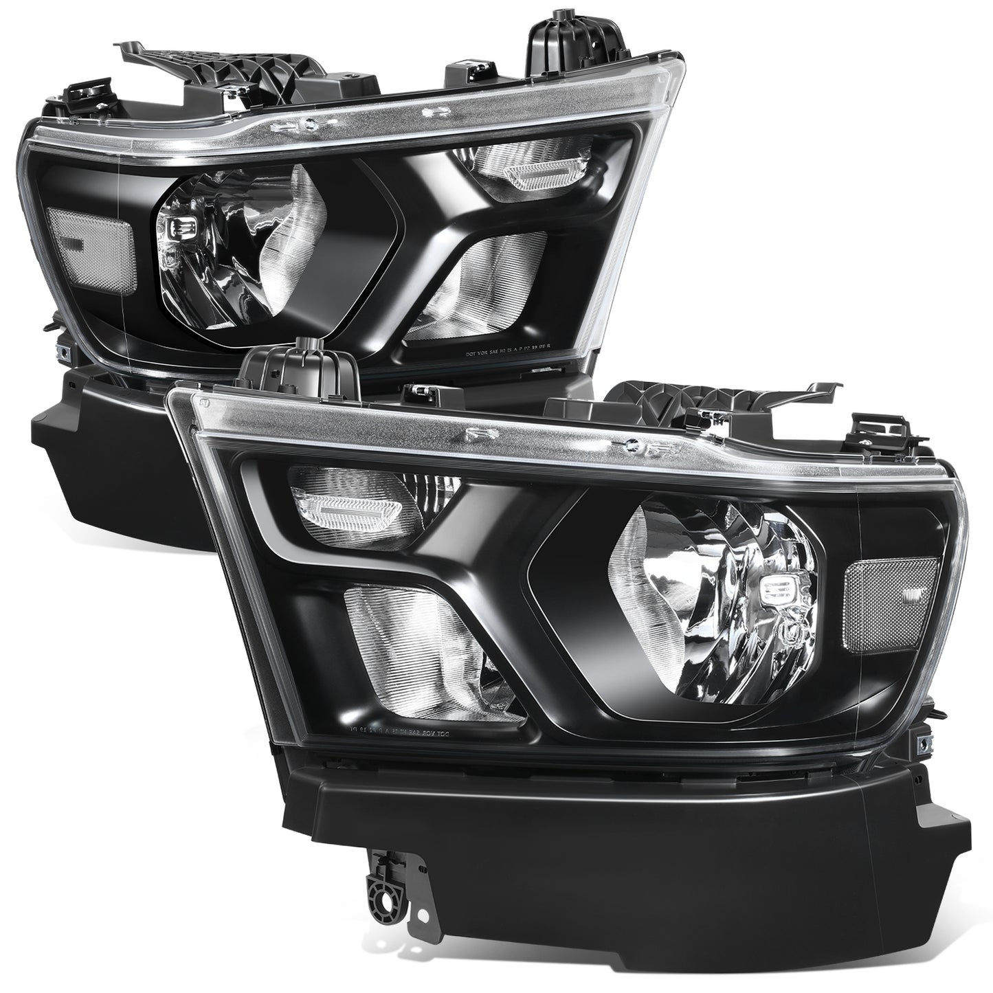 FAROS 19-24 RAM 1500 - WITH FACTORY HALOGEN HEADLIGHTS - 9005 HIGH / H11 LOW / 12961 MARKER - BLACK / CLEAR