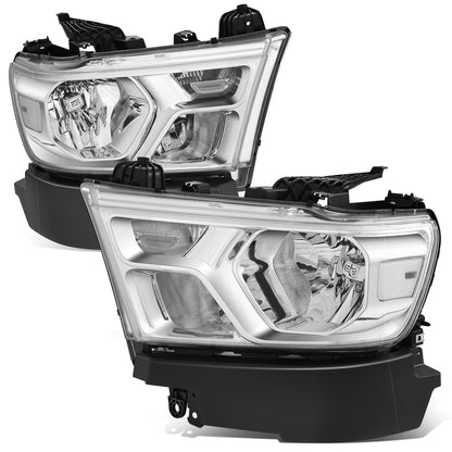 FAROS 19-24 RAM 1500 - WITH FACTORY HALOGEN HEADLIGHTS - 9005 HIGH / H11 LOW / 12961 MARKER - CHROME / CLEAR